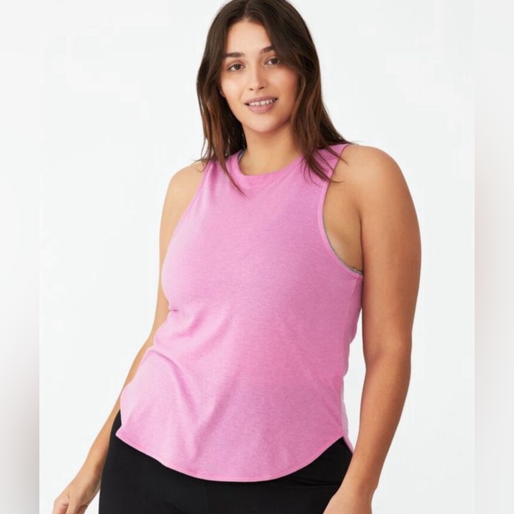 Cotton On Women's Active Curve Hem Tank Pink Size Small